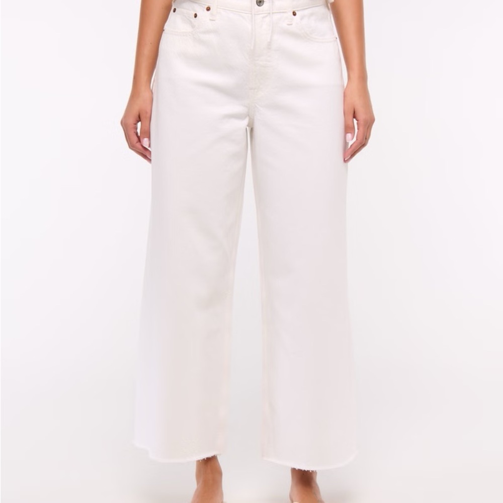 Abercrombie Women's White Wide-Leg Jeans